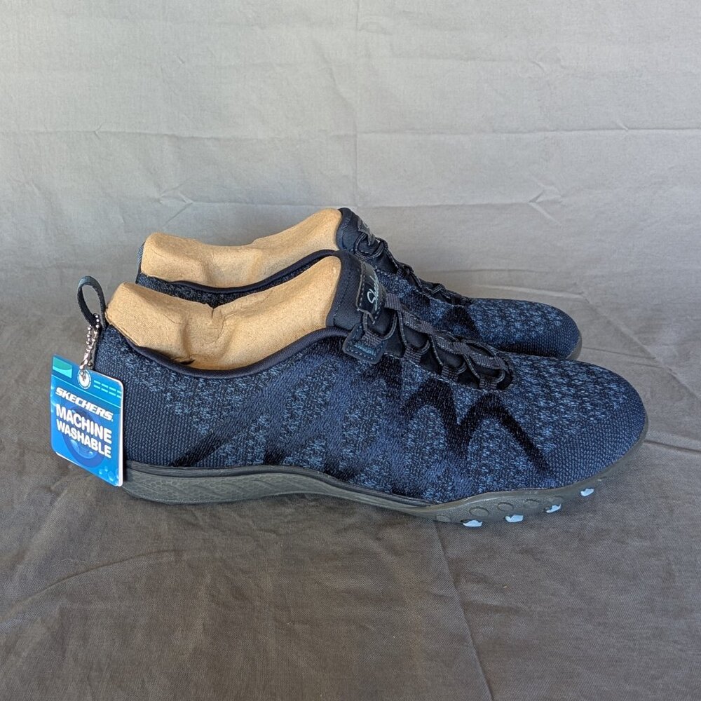 Skechers Womens Breathe Easy Infini-Knity Slip On Shoes Sz 8 Navy - New w/box - Picture 3 of 6